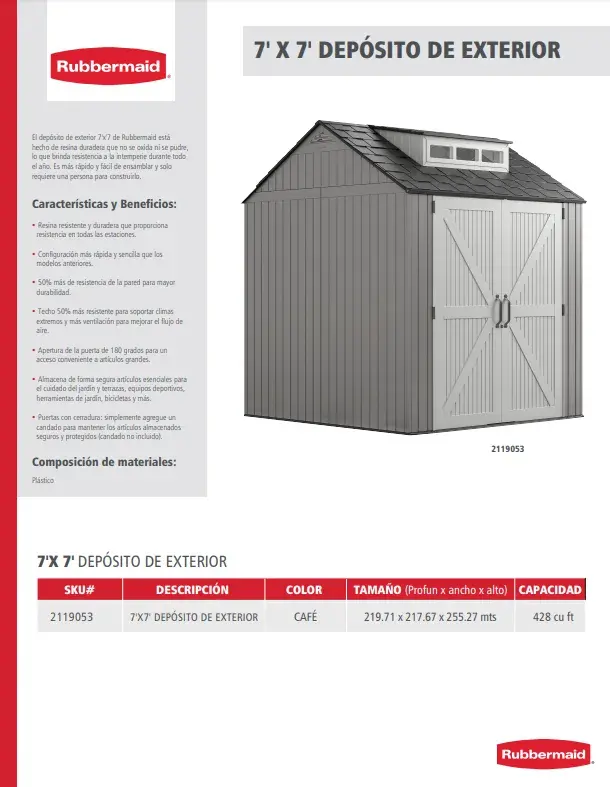 2119053 7x7 Depósito de exterior